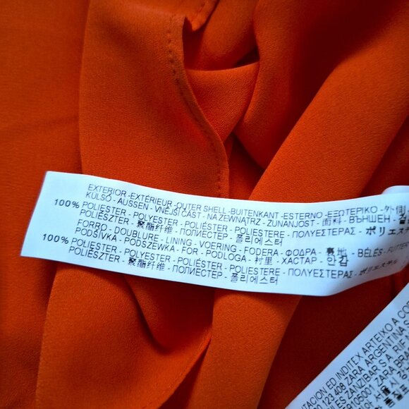 Zara Flowy Orange Blouse - Picture 5 of 6